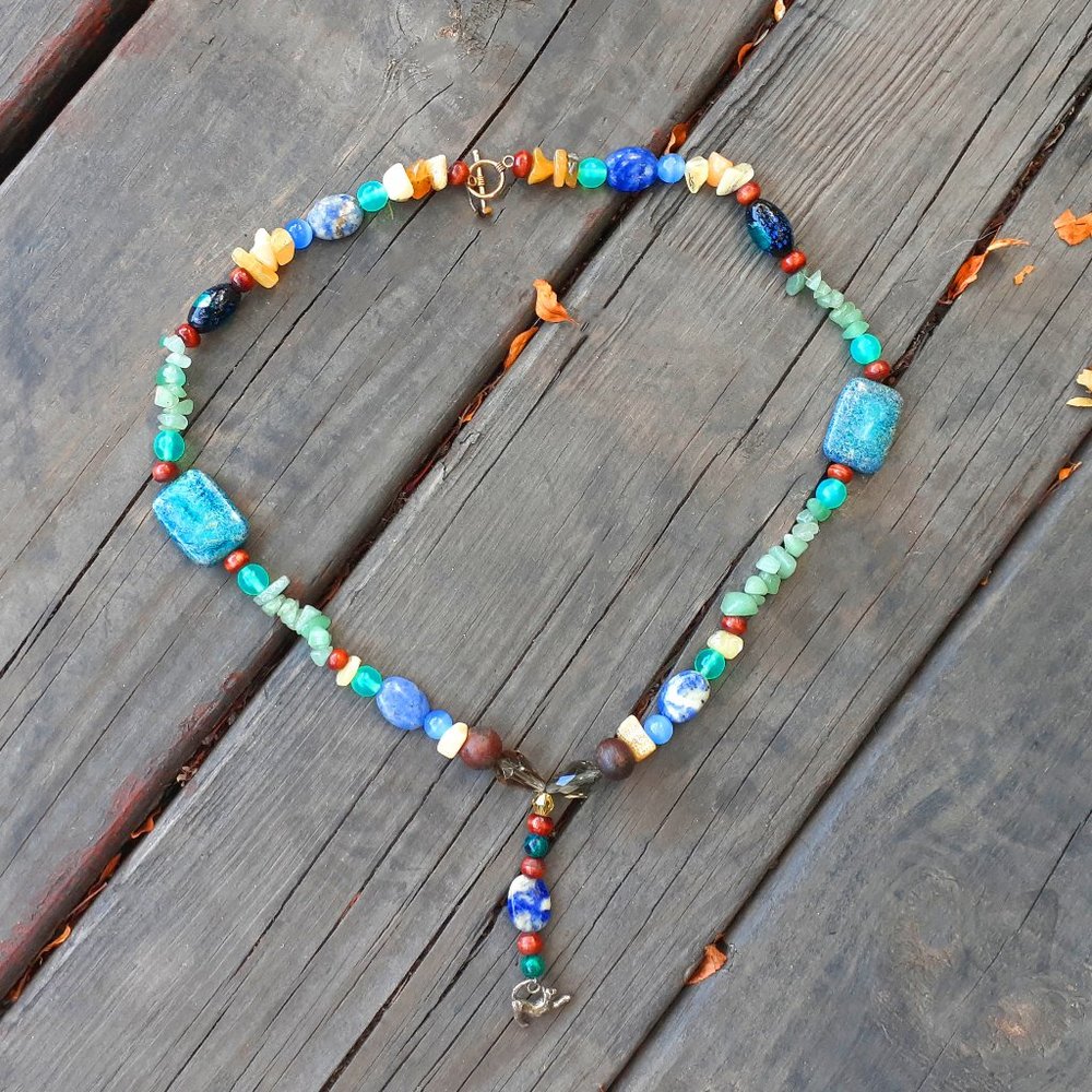 Jasper Yellow Opal Silver Cat Necklace
